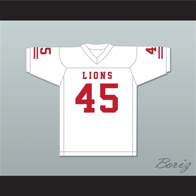 Caleb Grant 45 EMCC Lions White Football Jersey