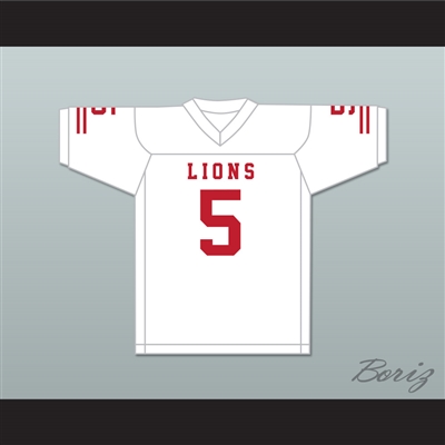John Franklin 5 EMCC Lions White Football Jersey