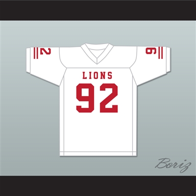 Marcel Andry 92 EMCC Lions White Football Jersey