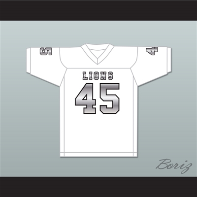 Caleb Grant 45 EMCC Lions White Alternate Football Jersey