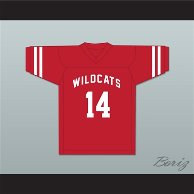 Troy Bolton 14 East High School Wildcats Red Football Jersey Design 1