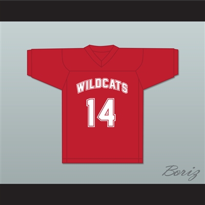 Troy Bolton 14 East High School Wildcats Red Football Jersey Design 2