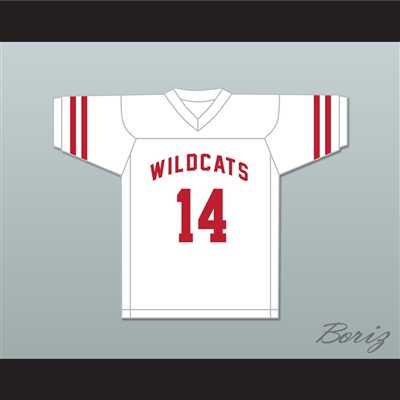 Troy Bolton 14 East High School Wildcats White Football Jersey Design 1