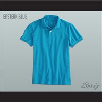 Men's Solid Color Eastern Blue Polo Shirt