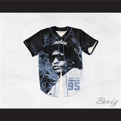 Eazy-E 95 Fuck The Police Cannabis Black Baseball Jersey