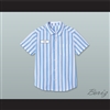 Ed Good Burger Light Blue/ White Striped Polo Shirt 3