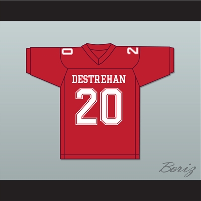 Ed Reed 20 Destrehan High School Fighting Wildcats Red Football Jersey 2