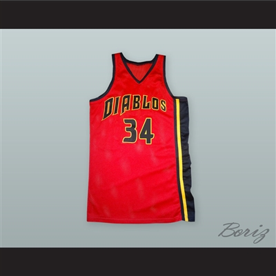 Elliot Richards 34 Diablos Red Basketball Jersey Bedazzled