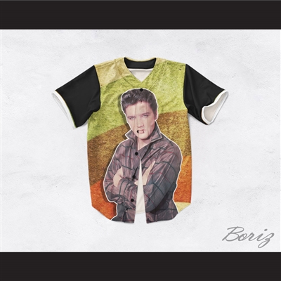 Elvis Presley 1 Striped Design Baseball Jersey