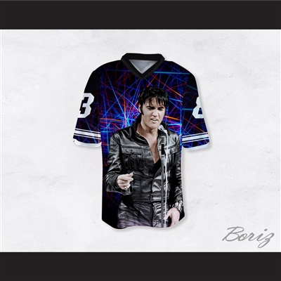 Elvis Presley 3 Singing Black Football Jersey