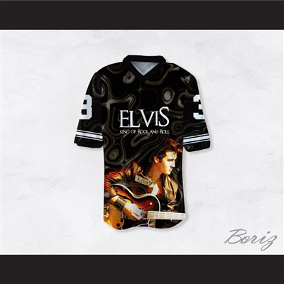 Elvis Presley 3 King of Rock N' Roll Guitar Football Jersey