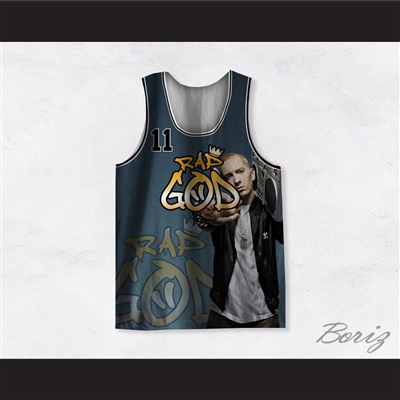 Eminem 11 Rap God Charcoal Gray Basketball Jersey