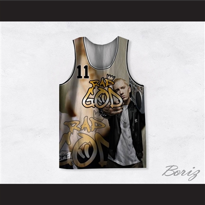 Eminem 11 Rap God Beige Basketball Jersey