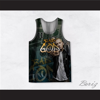 Eminem 11 Rap God Cash Money Basketball Jersey