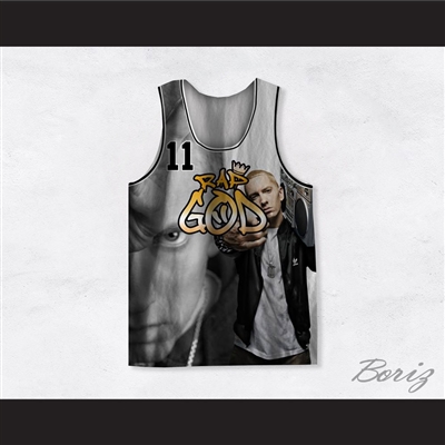 Eminem 11 Rap God Gray Basketball Jersey