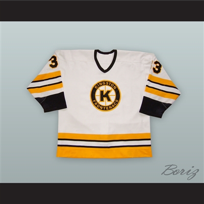 Eric Braff 33 Kingston Frontenacs White Hockey Jersey
