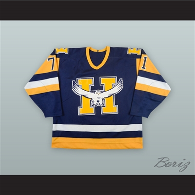 Eric Moreau 71 Beauport Harfangs Blue Hockey Jersey
