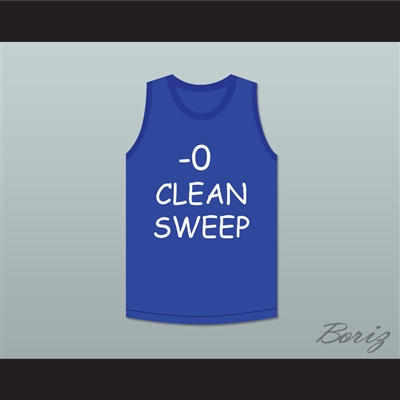 Ernest P. Worrell 0 Clean Sweep Makeshift Blue Basketball Jersey Slam Dunk Ernest