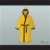 Evander 'Real Deal' Holyfield Gold Satin Full Boxing Robe with Hood