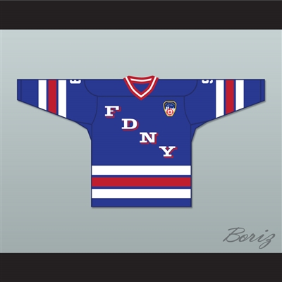 FDNY Bravest 9 Blue Hockey Jersey with Patch