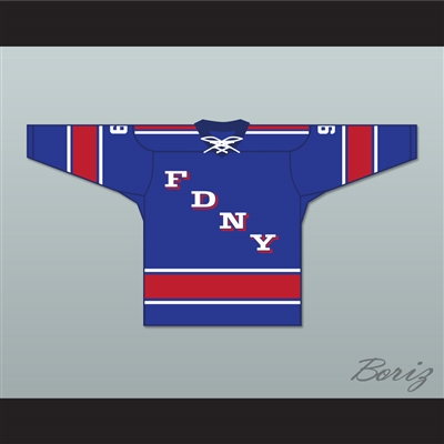 FDNY Bravest 9 Blue Tie Down Hockey Jersey