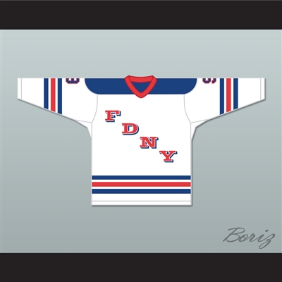 FDNY Bravest 9 White Hockey Jersey Design 1