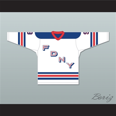 FDNY Bravest 9 White Hockey Jersey Design 2