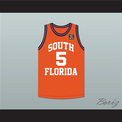 George Floyd 5 South Florida State College Panthers Orange Basketball Jersey with BLM Patch