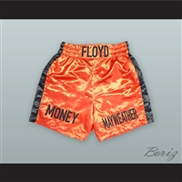 Floyd 'Money' Mayweather Jr. Orange Boxing Shorts