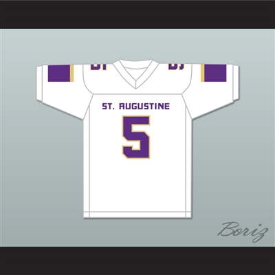 Leonard Fournette 5 St. Augustine High School Purple Knights White Football Jersey 1