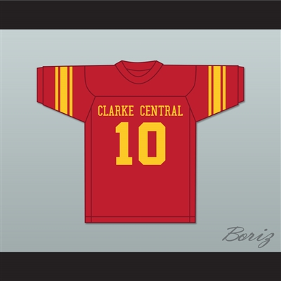 Fran Tarkenton 10 Clarke Central High School Gladiators Red Football Jersey 2