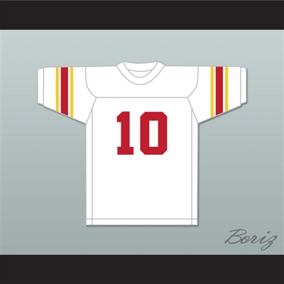Fran Tarkenton 10 Clarke Central High School Gladiators White Football Jersey 1