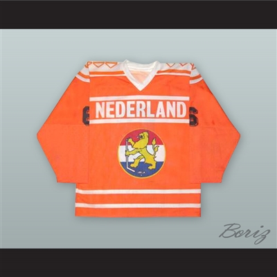 Frank Janssen 6 Netherlands National Team Orange Hockey Jersey