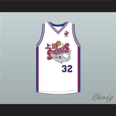 Jimmer Fredette 32 Shanghai Sharks White Basketball Jersey with CBA Patch