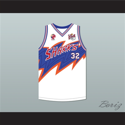 Jimmer Fredette 32 Shanghai Sharks White Basketball Jersey with CBA & Sharks Patch