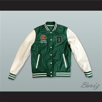 Freeway Rick Ross Susan Miller Dorsey High School Dons Tennis Green and White Lab Leather Varsity Letterman Jacket