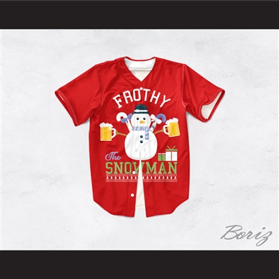 Frothy The Snowman Christmas Red Baseball Jersey
