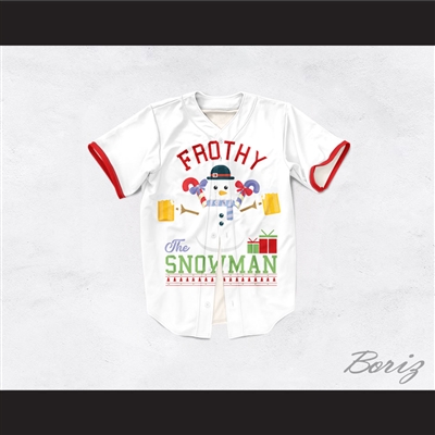 Frothy The Snowman Christmas White Baseball Jersey