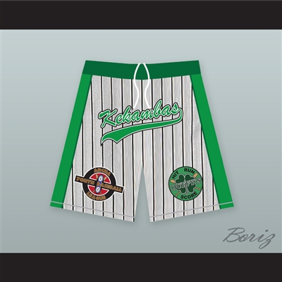 G-Baby Kekambas Gray Pinstriped Basketball Shorts with Patches