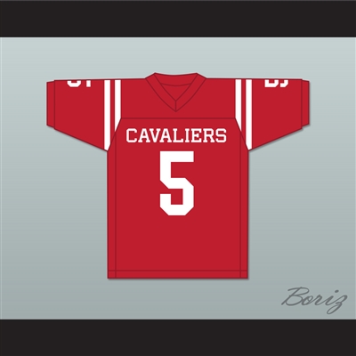 Garrett Wilson 5 Lake Travis High School Cavaliers Red Football Jersey 2