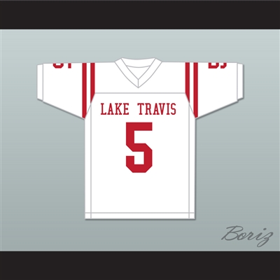 Garrett Wilson 5 Lake Travis High School Cavaliers White Football Jersey 2