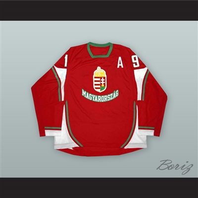 Gabor Ocskay 19 Hungary National Team Red Hockey Jersey