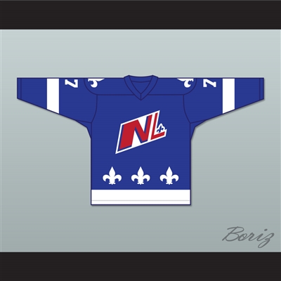 Francis Gagnon 77 Le National de Quebec Blue Hockey Jersey- Lance et compte (He Shoots, He Scores)