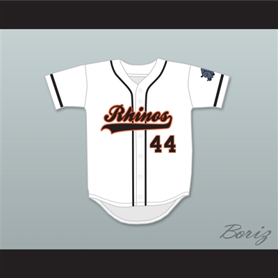 Garcia 44 Rhinos White Baseball Jersey with Patch Key & Peele Slap Ass