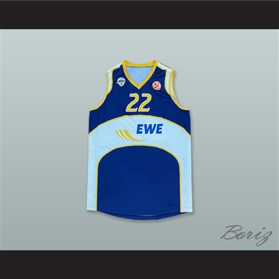Gardner 22 EWE Baskets Oldenburg Germany Blue Basketball Jersey