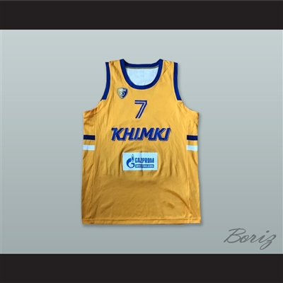 Garlon Green 7 BC Khimki Moscow Russia Yellow Basketball Jersey