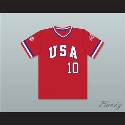 Gary Green 10 1984 USA Team Red Baseball Jersey