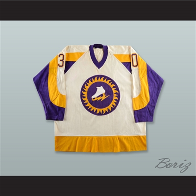 Gary Kurt 30 WHA New York Golden Blades White Hockey Jersey