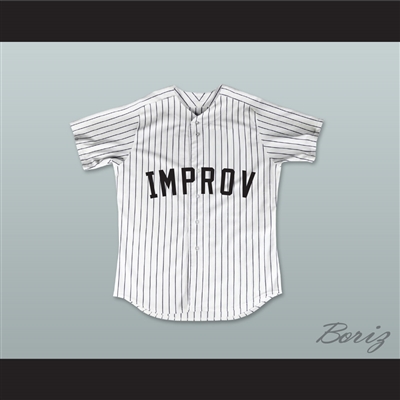 George Costanza 17 Improv White Pinstriped Baseball Jersey