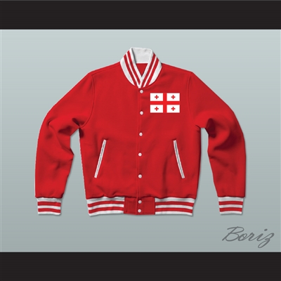 Georgia Varsity Letterman Jacket-Style Sweatshirt